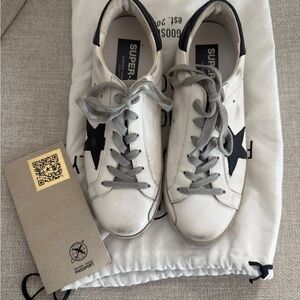 Golden Goose White and Black Sneakers